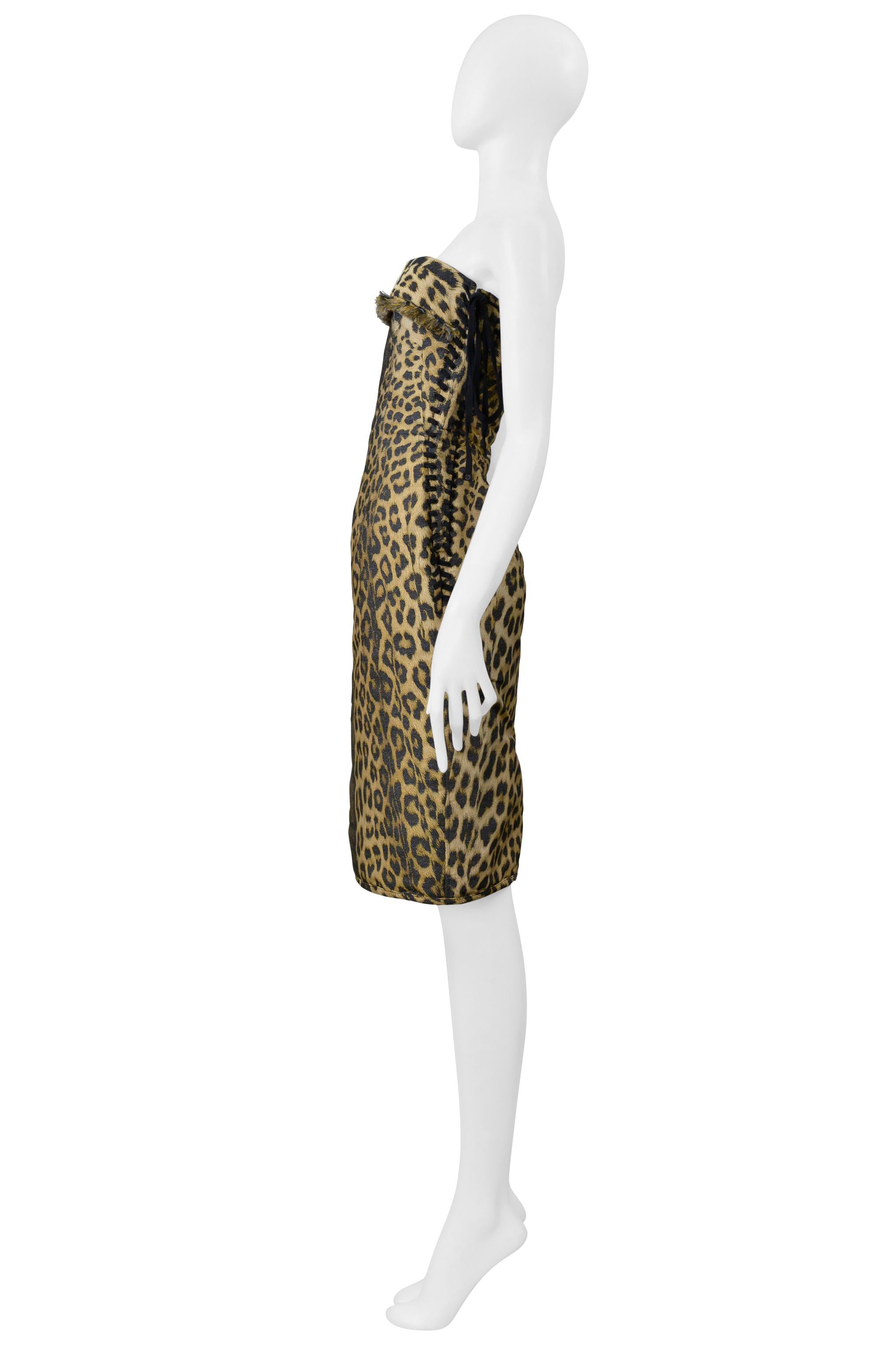 Jean Paul Gaultier Trompe L'Oeil Leopard Print Kleid und Korsett Schnürung 2004 im Angebot 4