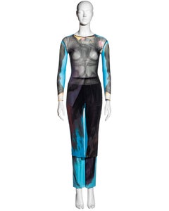 Jean Paul Gaultier Kleid mit Trompe-l'œil-Druck, Leggings und Hose, ss 1997