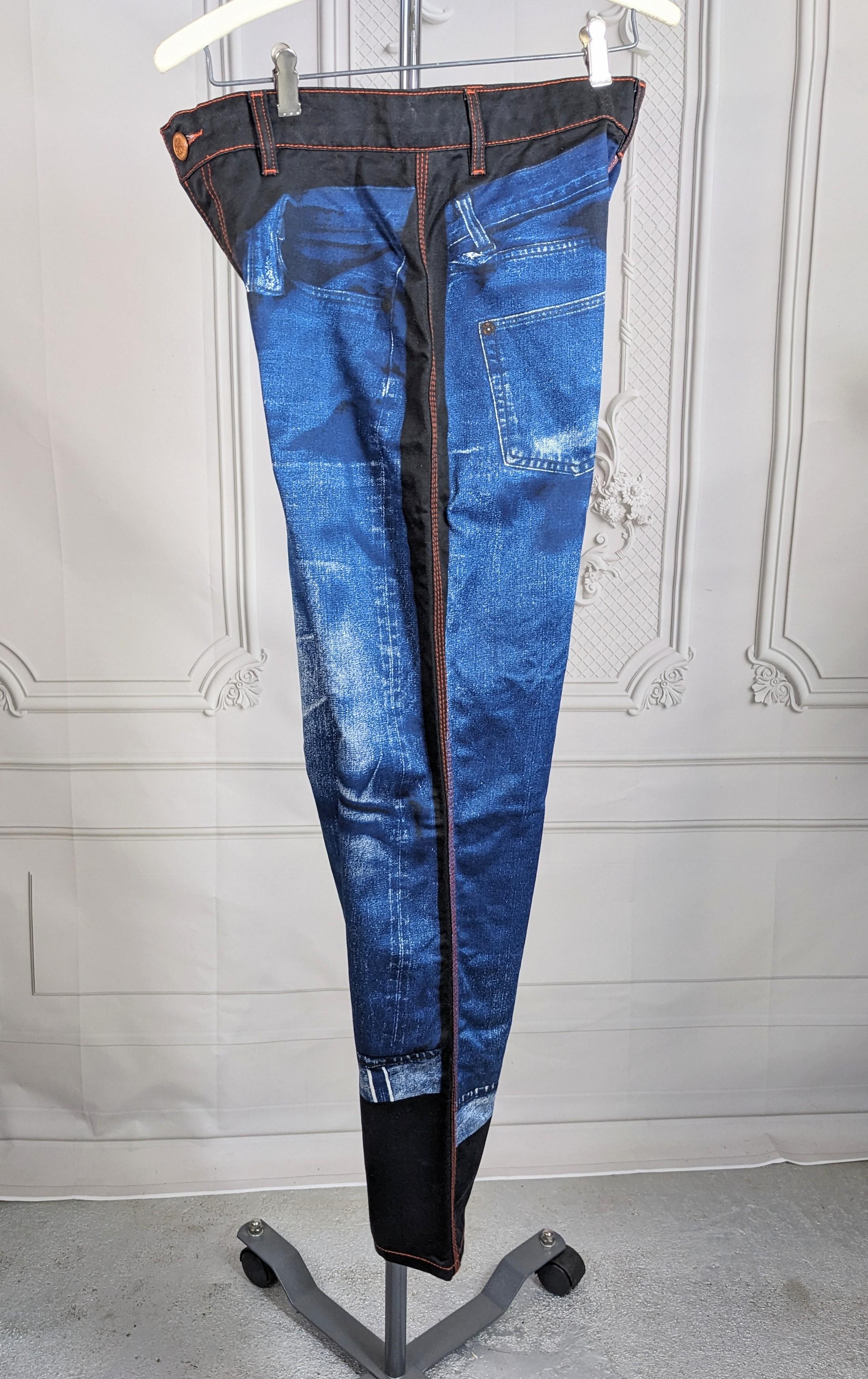 Jean Paul Gaultier Trompe L'Oiel Jeans In Good Condition For Sale In New York, NY