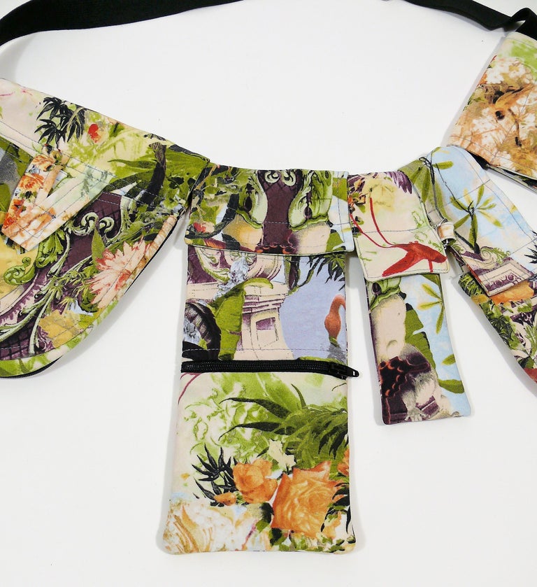 Jean Paul Gaultier Tropical Print Utility Belt In Excellent Condition For Sale In Nice, FR