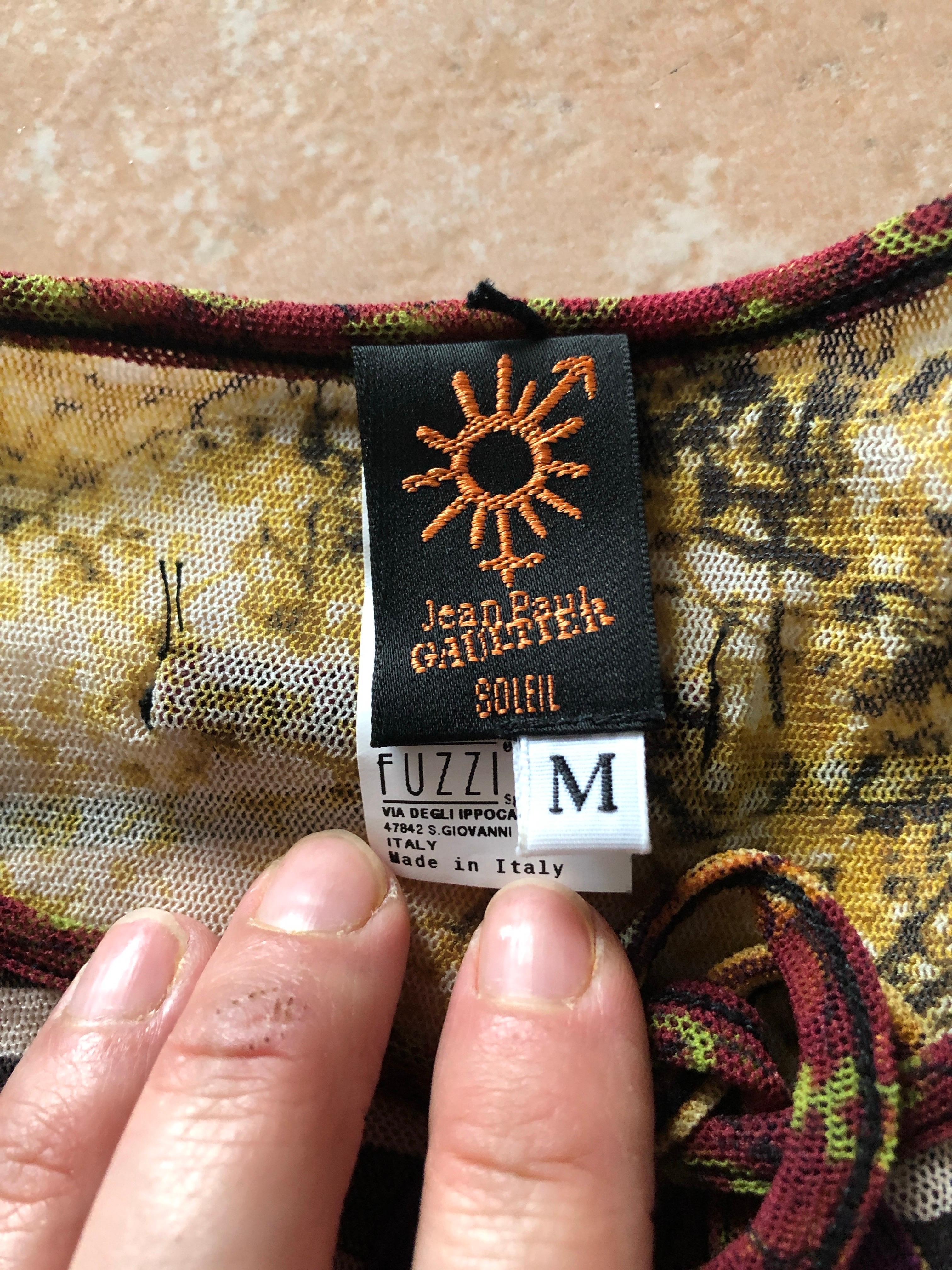 JEAN PAUL GAULTIER Tunique patchwork motif cyber dot en vente 5