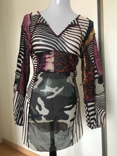 JEAN PAUL GAULTIER Tunic patchwork cyber dot pattern