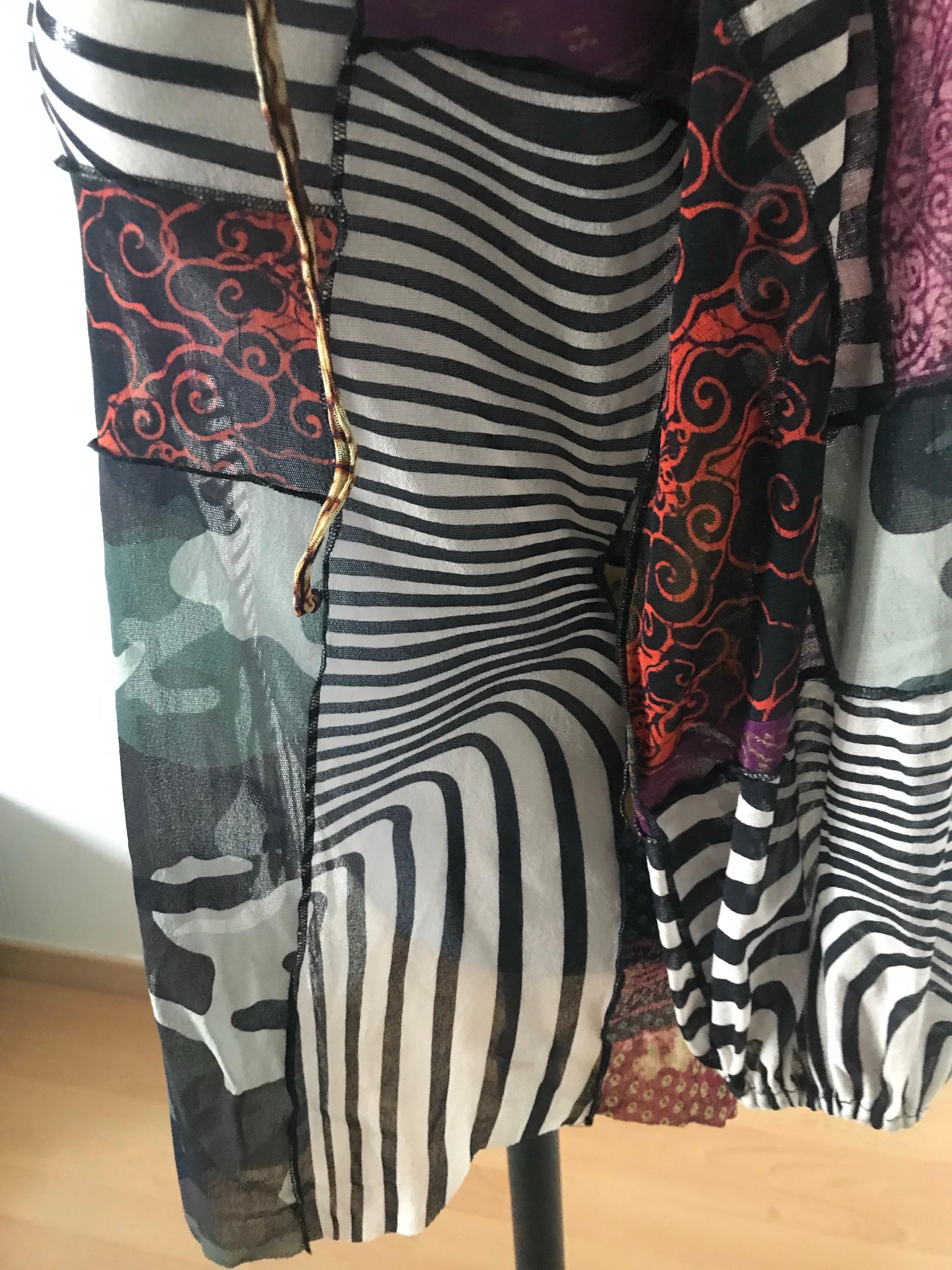 JEAN PAUL GAULTIER Tunique patchwork motif cyber dot en vente 4