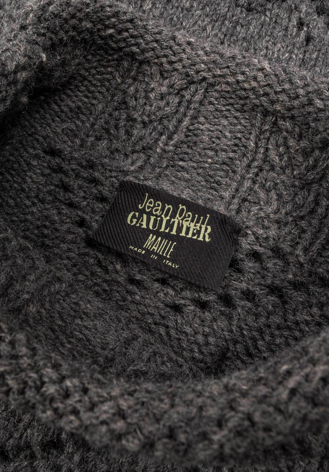 Jean Paul Gaultier Turtle neck detailed Men Heavy Wool Sweater Size L For Sale 1