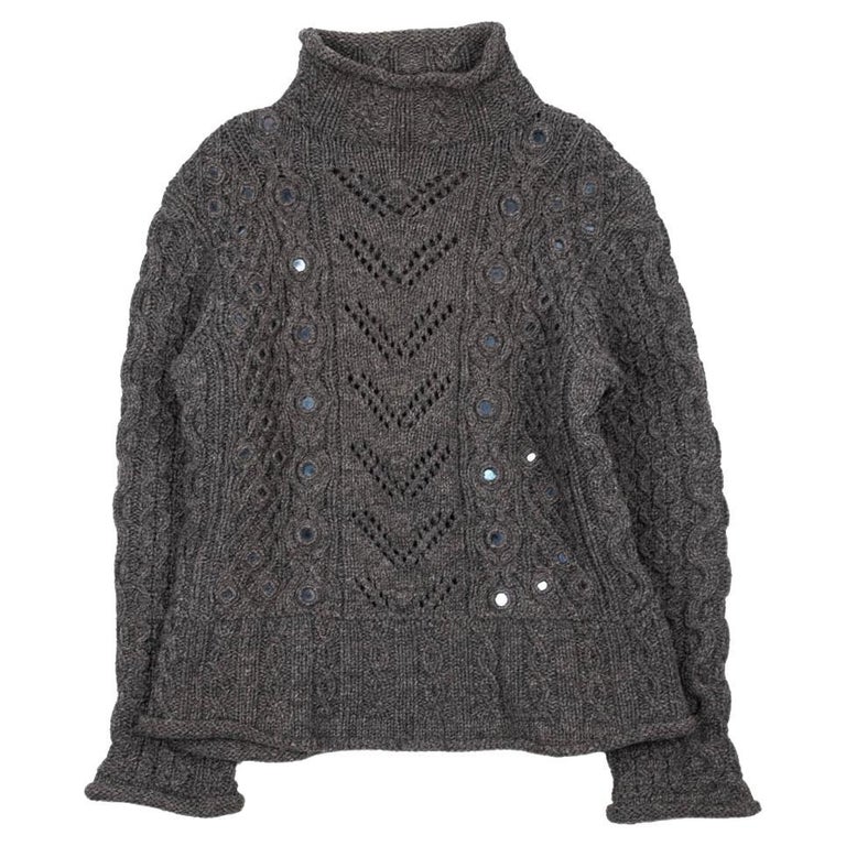 Jean Paul Gaultier Turtle neck detailed Men Heavy Wool Sweater  