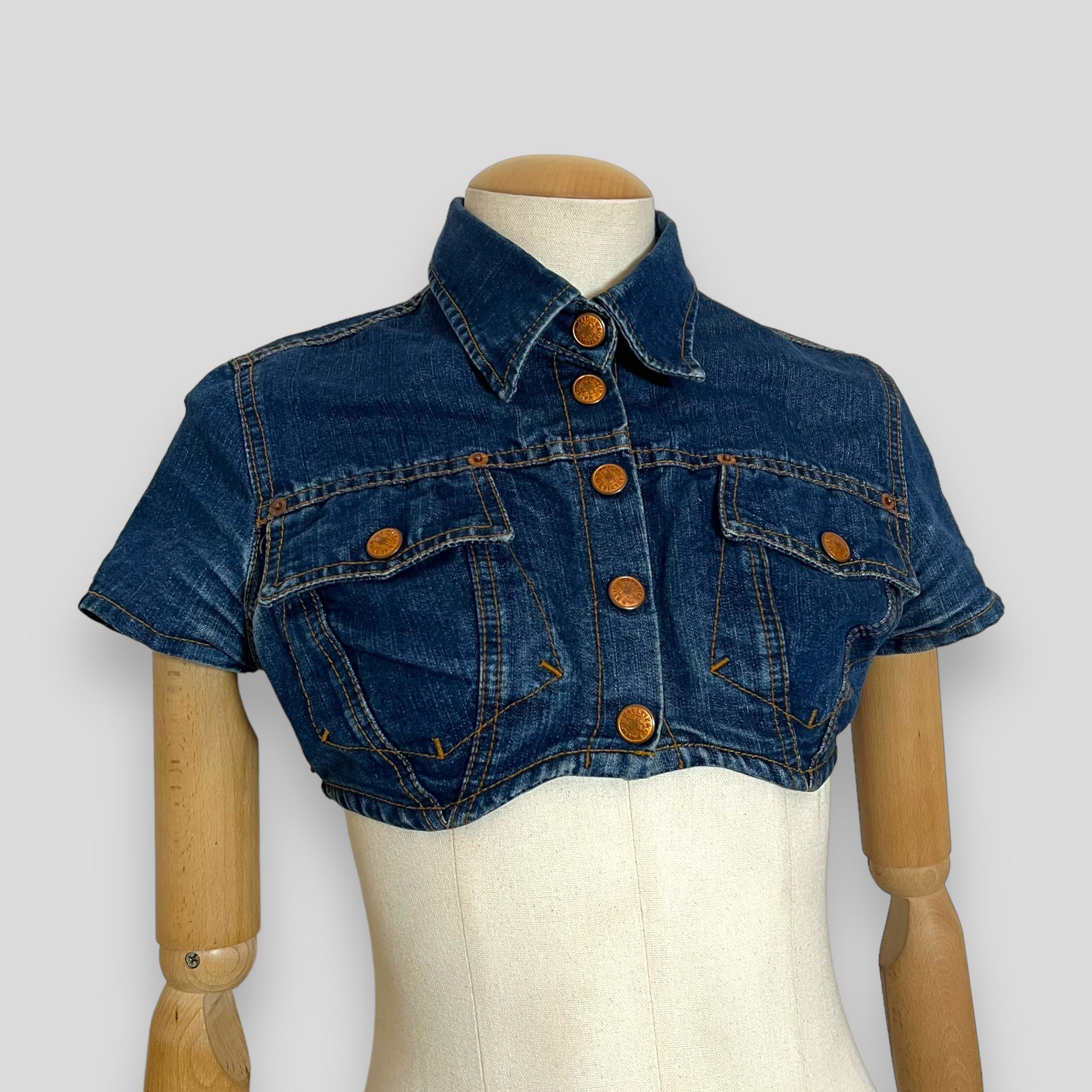 Women's Jean Paul Gaultier ultra cropped denim top