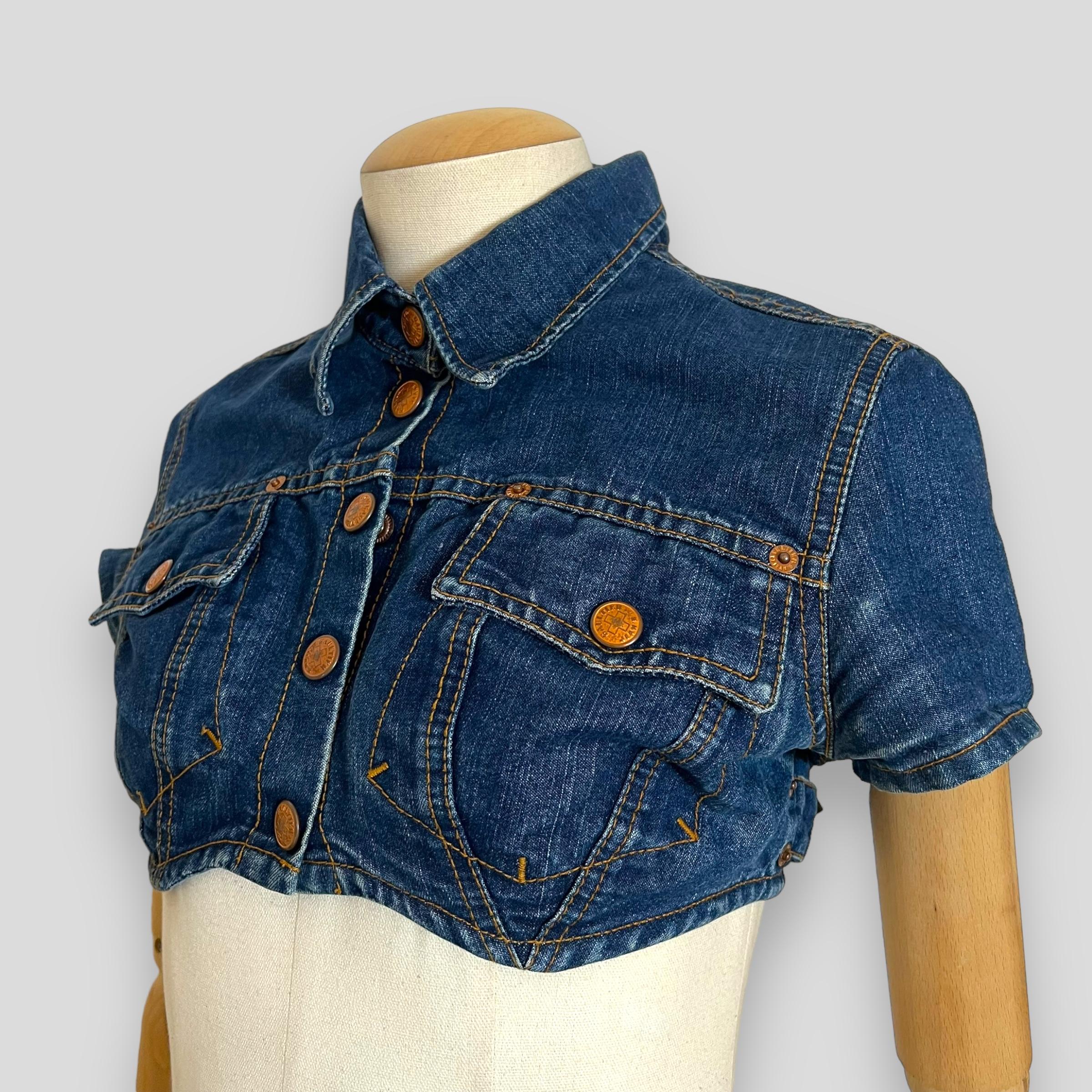 Jean Paul Gaultier ultra cropped denim top 1