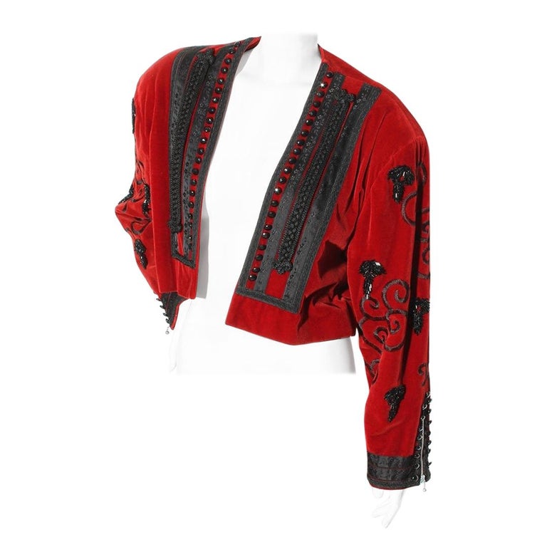 Jean Paul Gaultier velvet bolero, ca. 1985
