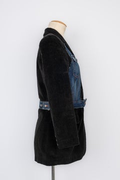 Jean-Paul Gaultier Velvet Jacket In Black Corduroy Velvet and Blue Denim