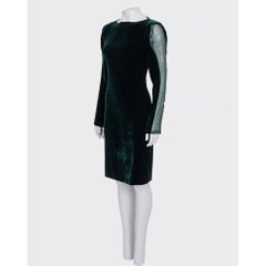 Jean Paul Gaultier Velvet Sheer Insert Dress - Size M