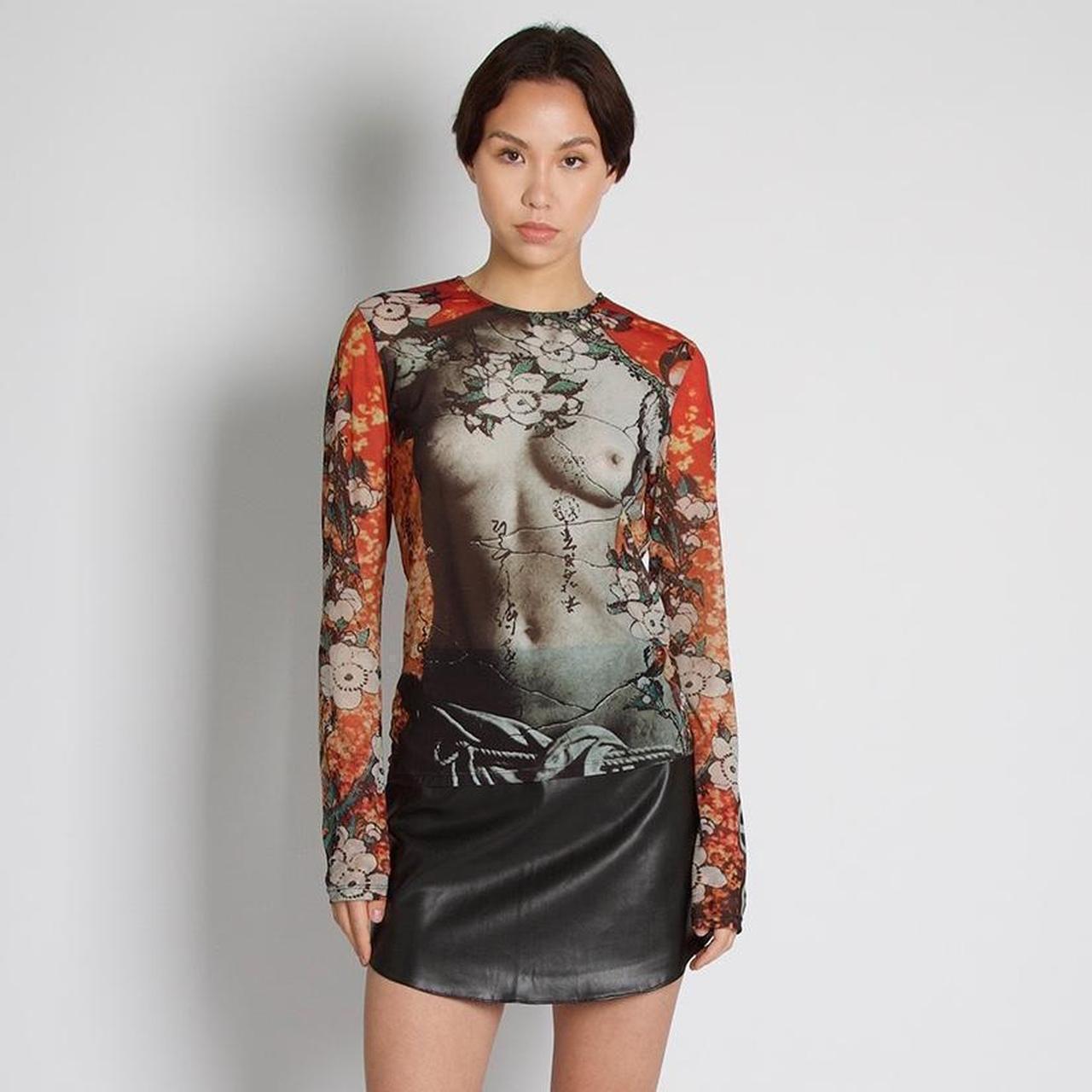 Jean Paul Gaultier Venus De Milo Japanese Mesh Long Sleeve Top For Sale 4