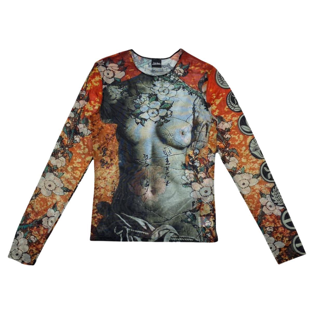 Jean Paul Gaultier Venus De Milo Japanese Mesh Long Sleeve Top