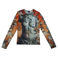 Retro Jean Paul Gaultier Venus De Milo Japanese Mesh Long Sleeve Top