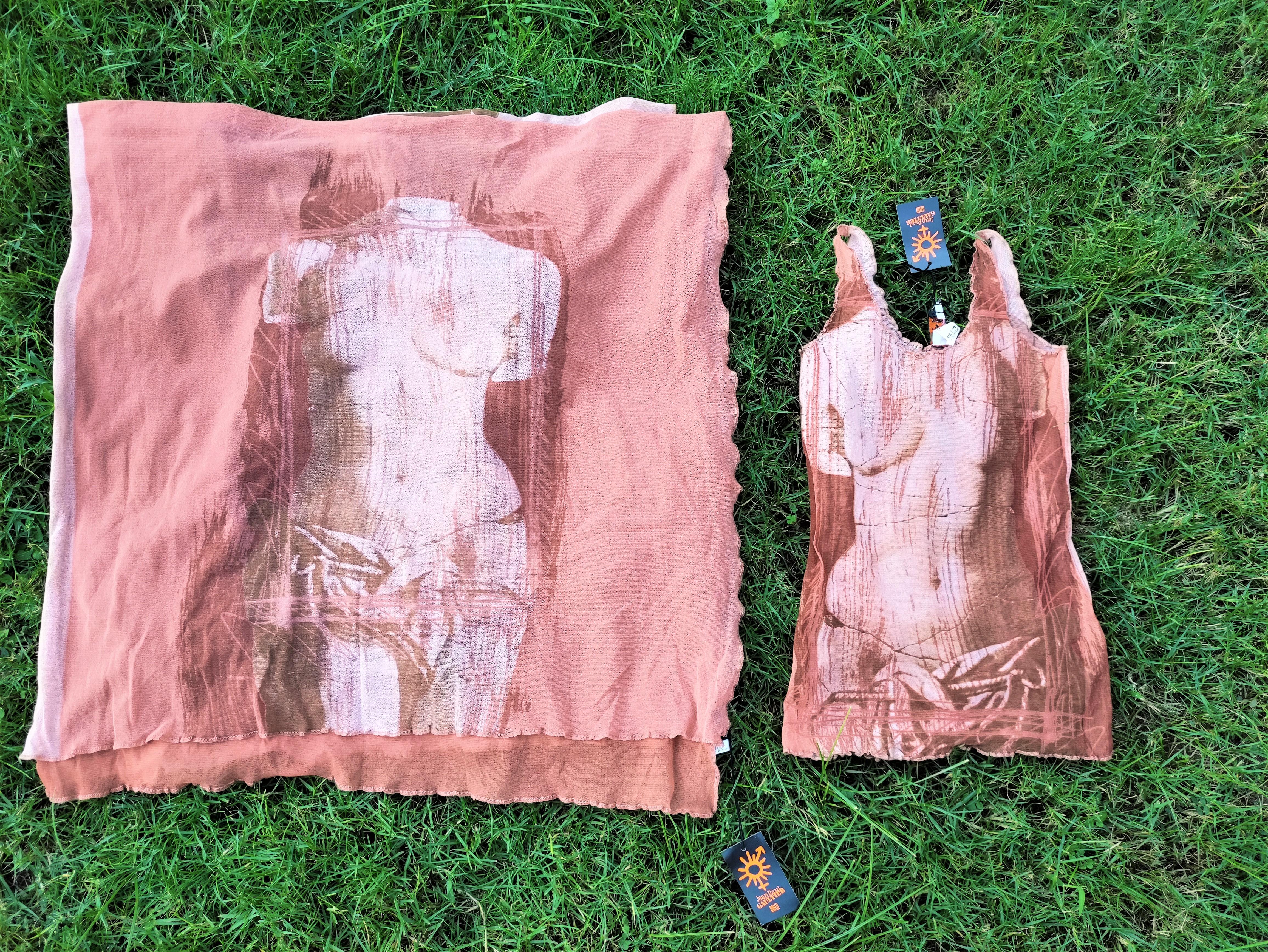Jean Paul Gaultier Venus De Milo Torso Optische Illusion Nude Skulptur Kleid Set im Zustand „Neu“ im Angebot in PARIS, FR