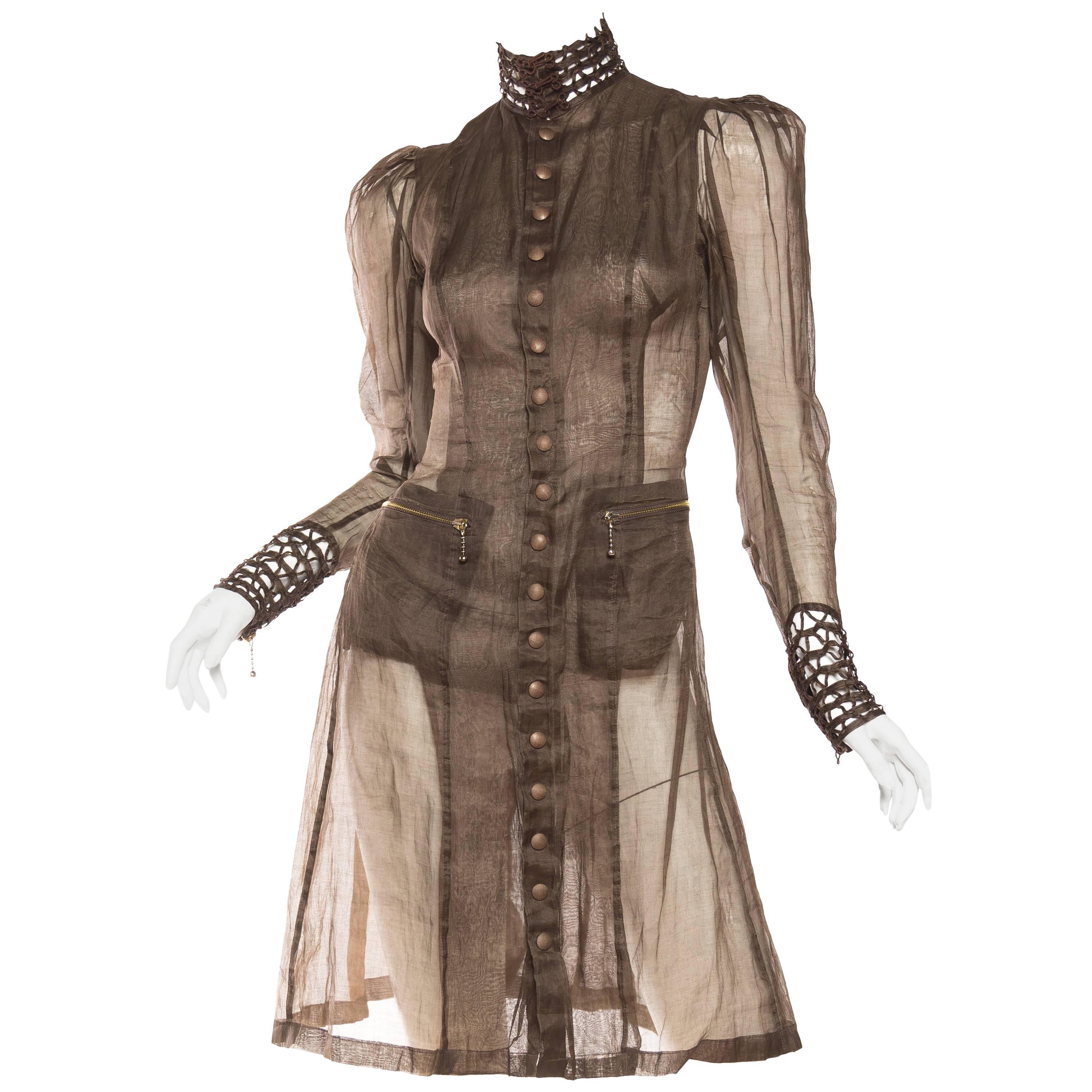 Jean Paul Gaultier Victorian Style Sheer Organdy Dress