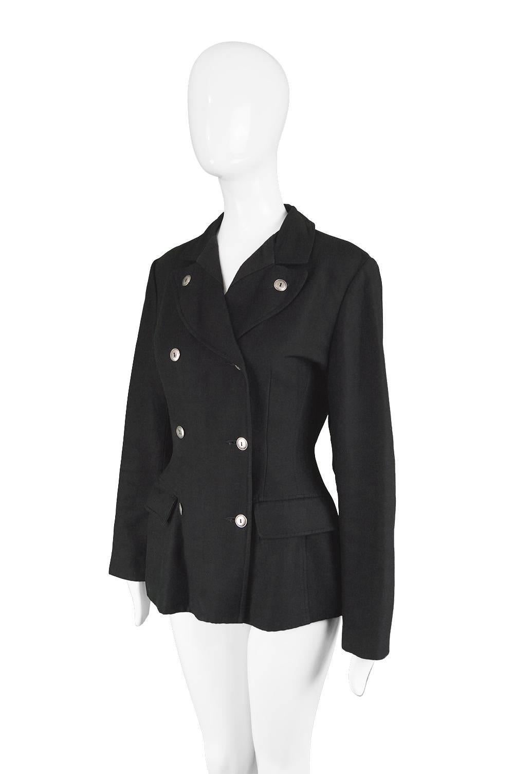 Jean Paul Gaultier Vintage 1980s Women's Black Double Breasted Blazer Jacket 1