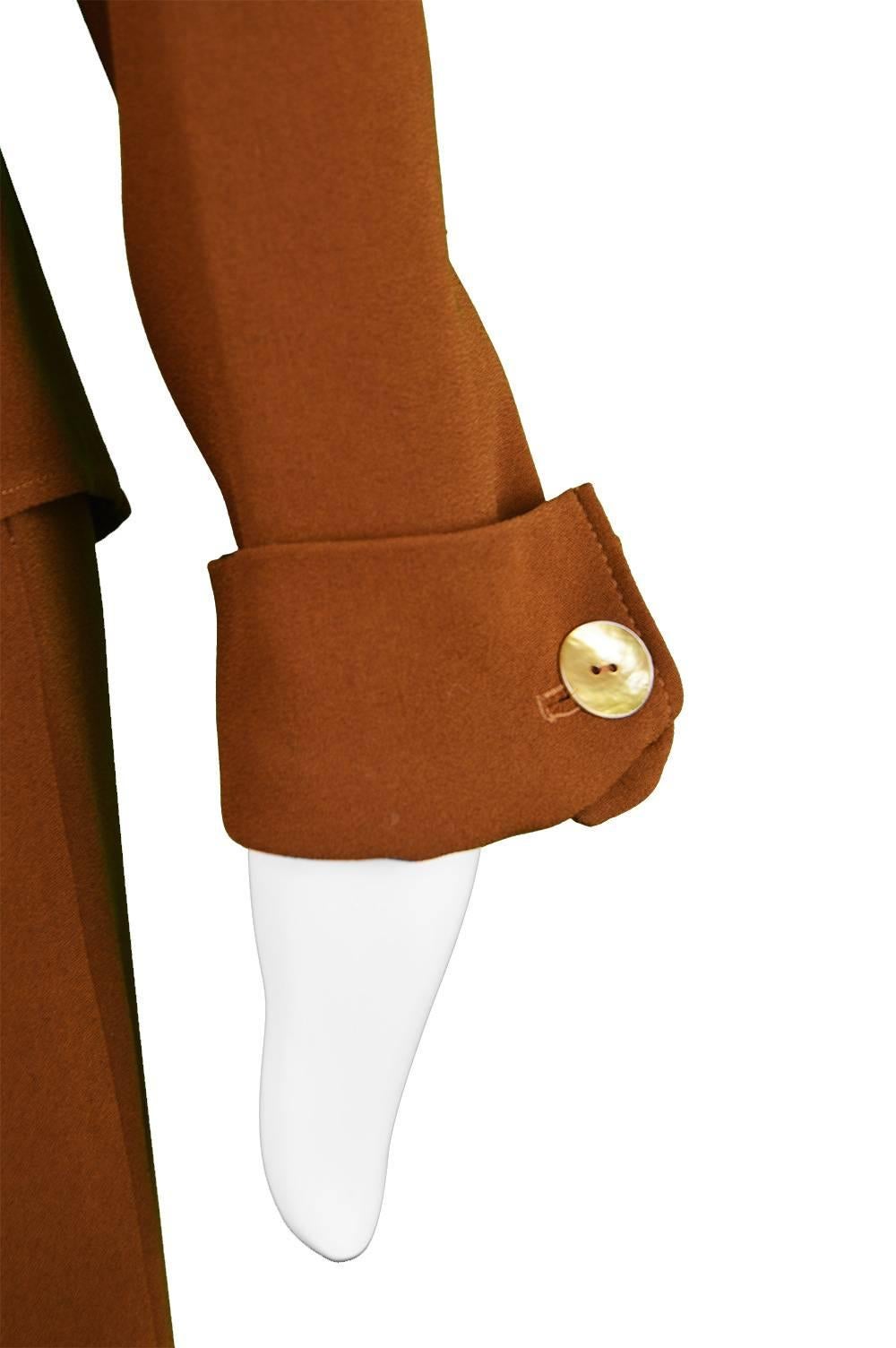 Jean Paul Gaultier Vintage Brown Crepe Wide Leg Palazzo Trouser Suit, 1990s  2