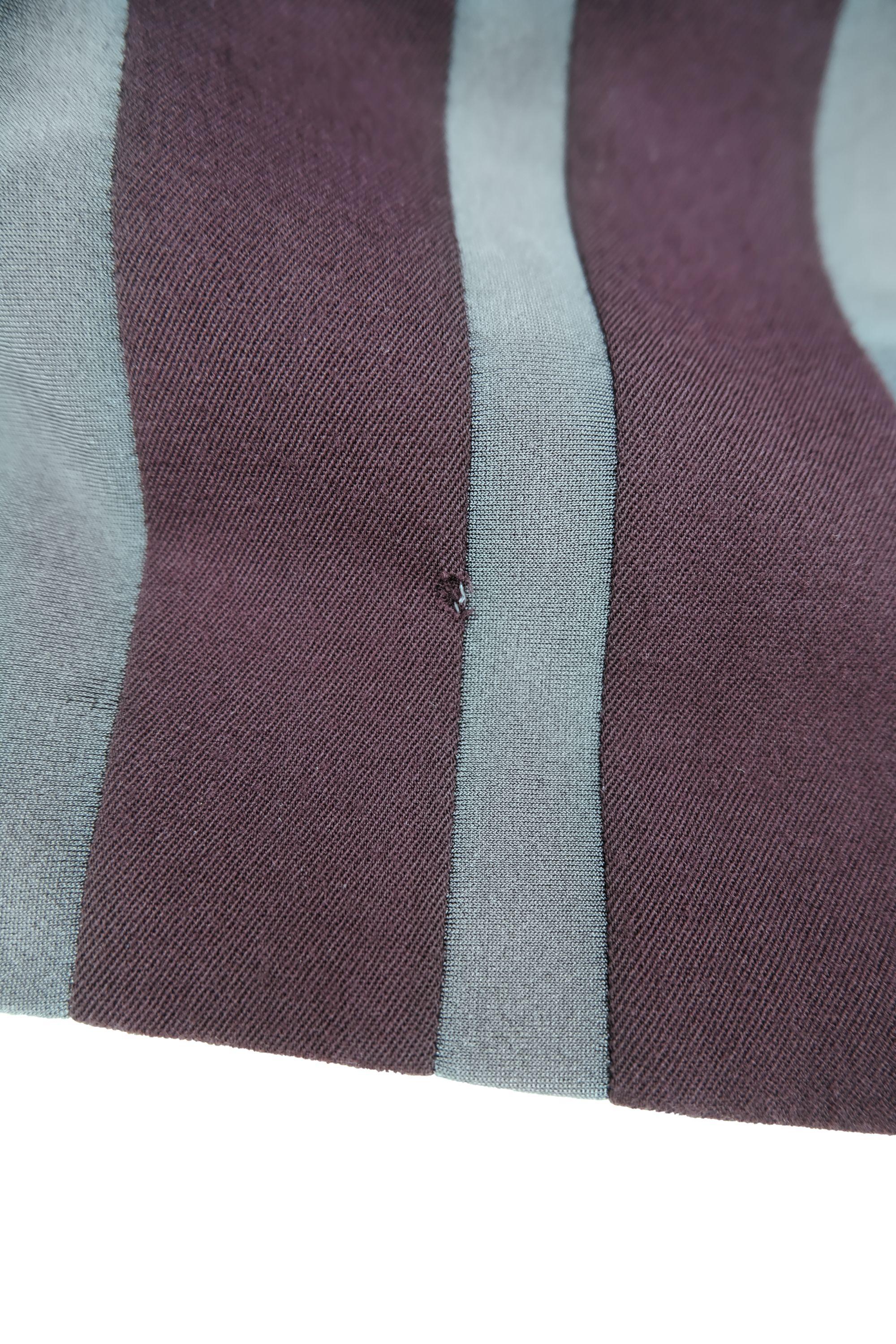 Jean Paul Gaultier Vintage 1990s Brown Gabardine Blazer with Gray Jersey Stripe For Sale 2