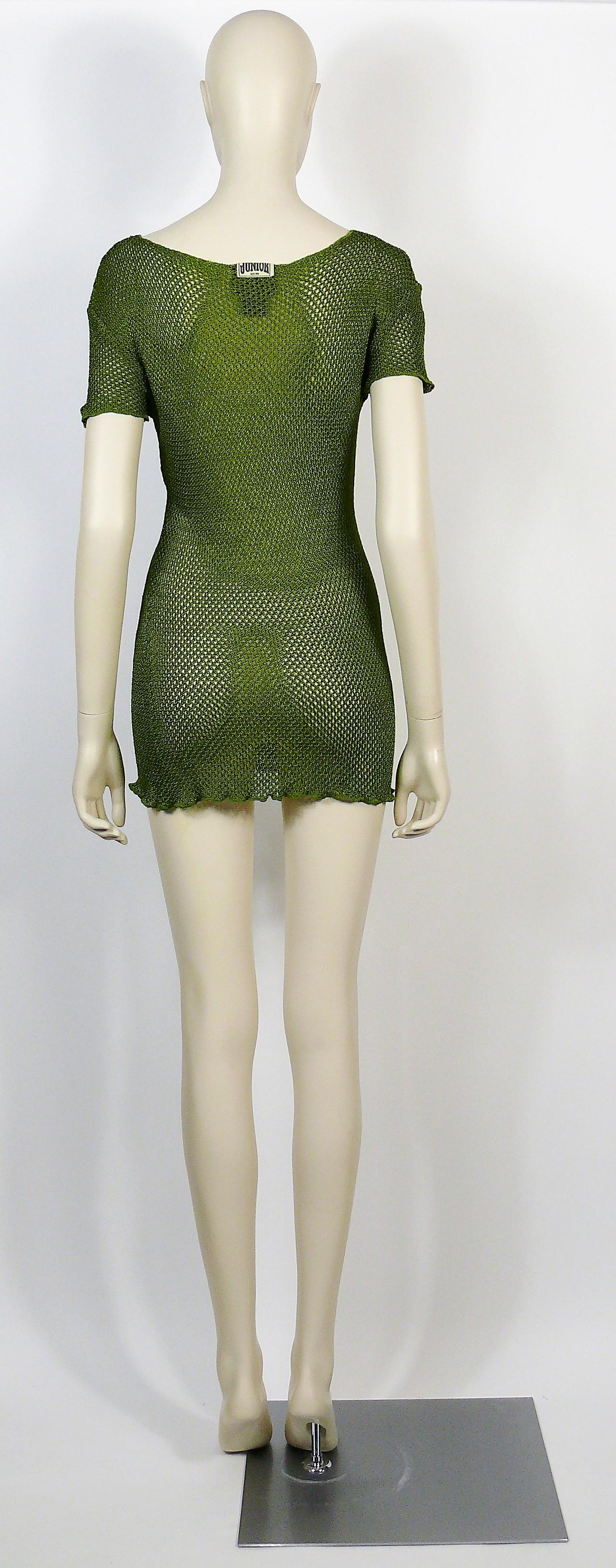 Women's Jean Paul Gaultier Vintage 1990s Green Fishnet Mini Dress