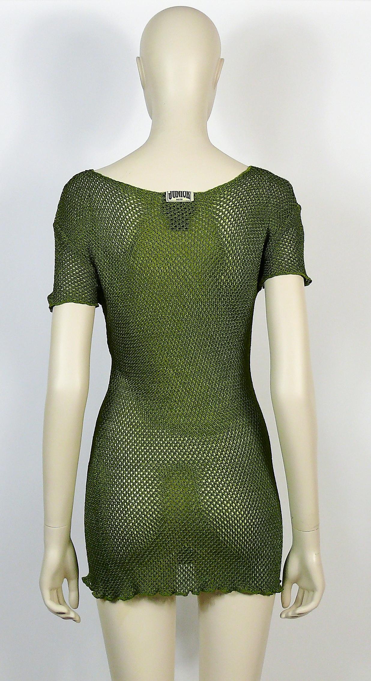Jean Paul Gaultier Vintage 1990s Green Fishnet Mini Dress 1