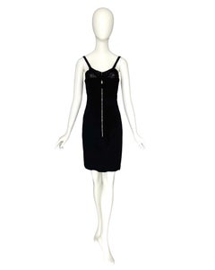 Jean Paul Gaultier Vintage 1990s Iconic Corset Cotton & Satin Black Mini Dress