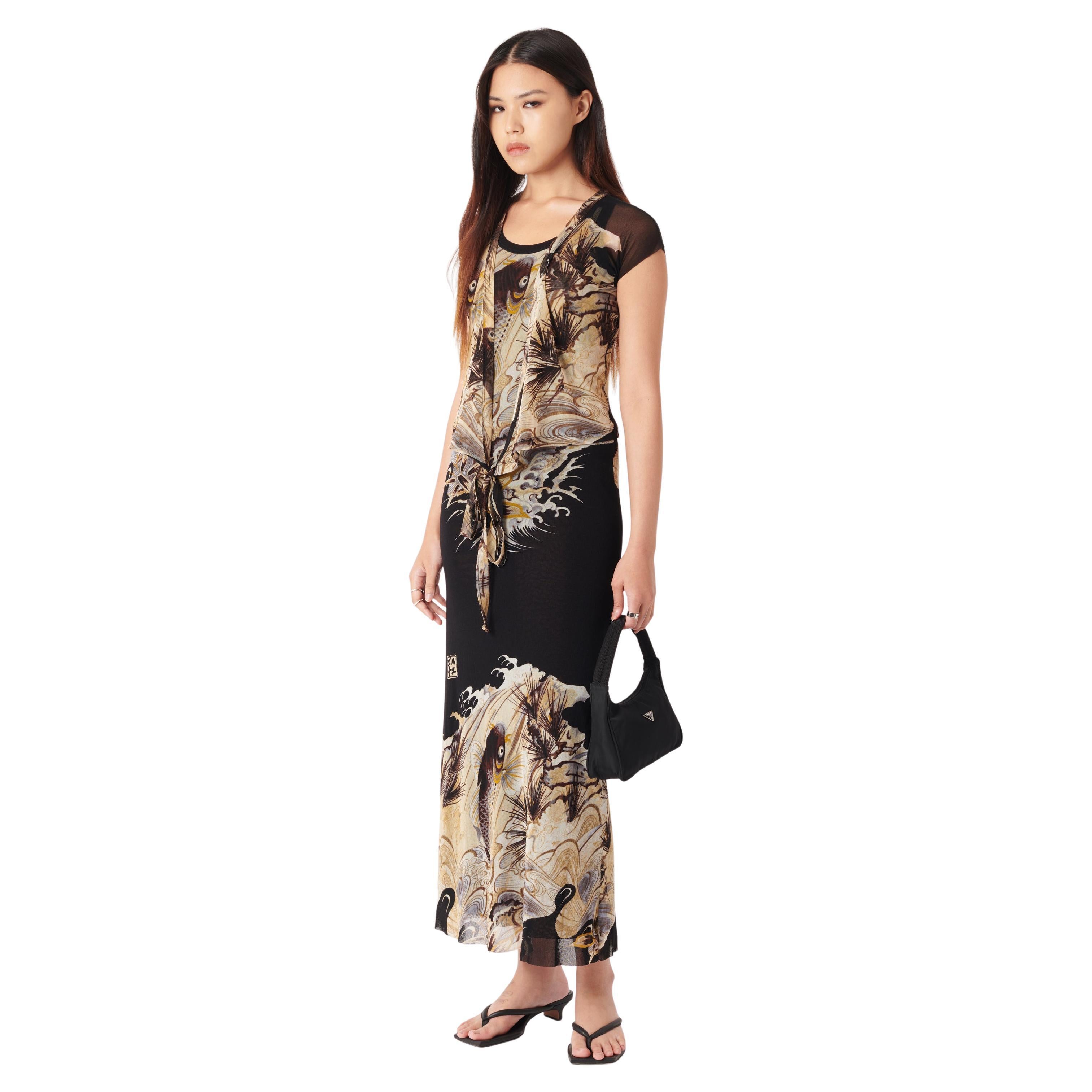 Jean Paul Gaultier Vintage 1990��’s Koi Fish Mesh Dress & Cardigan Co-ord