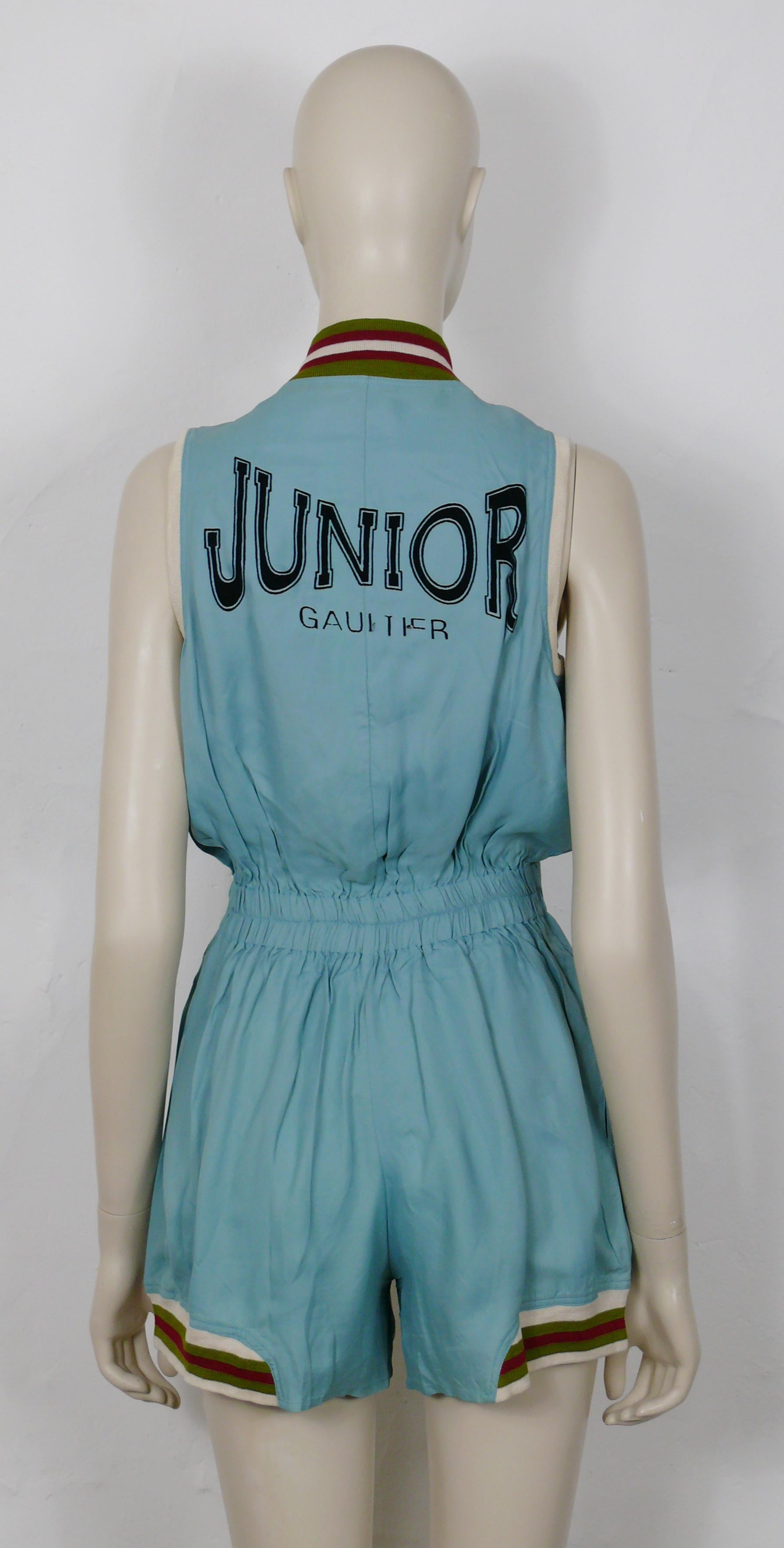 Jean Paul Gaultier Vintage 1990s Turquoise Blue Shortall For Sale 4