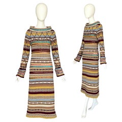 Jean Paul Gaultier Jeans Vintage anni '90 in lana e paillettes con maxi abito a righe Jean Paul Gaultier Jeans Vintage anni '90 in lana e paillettes con maxi abito a righe