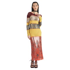 Jean Paul Gaultier Vintage 1996 Cyberbaba Tattoo Body Mesh Dress