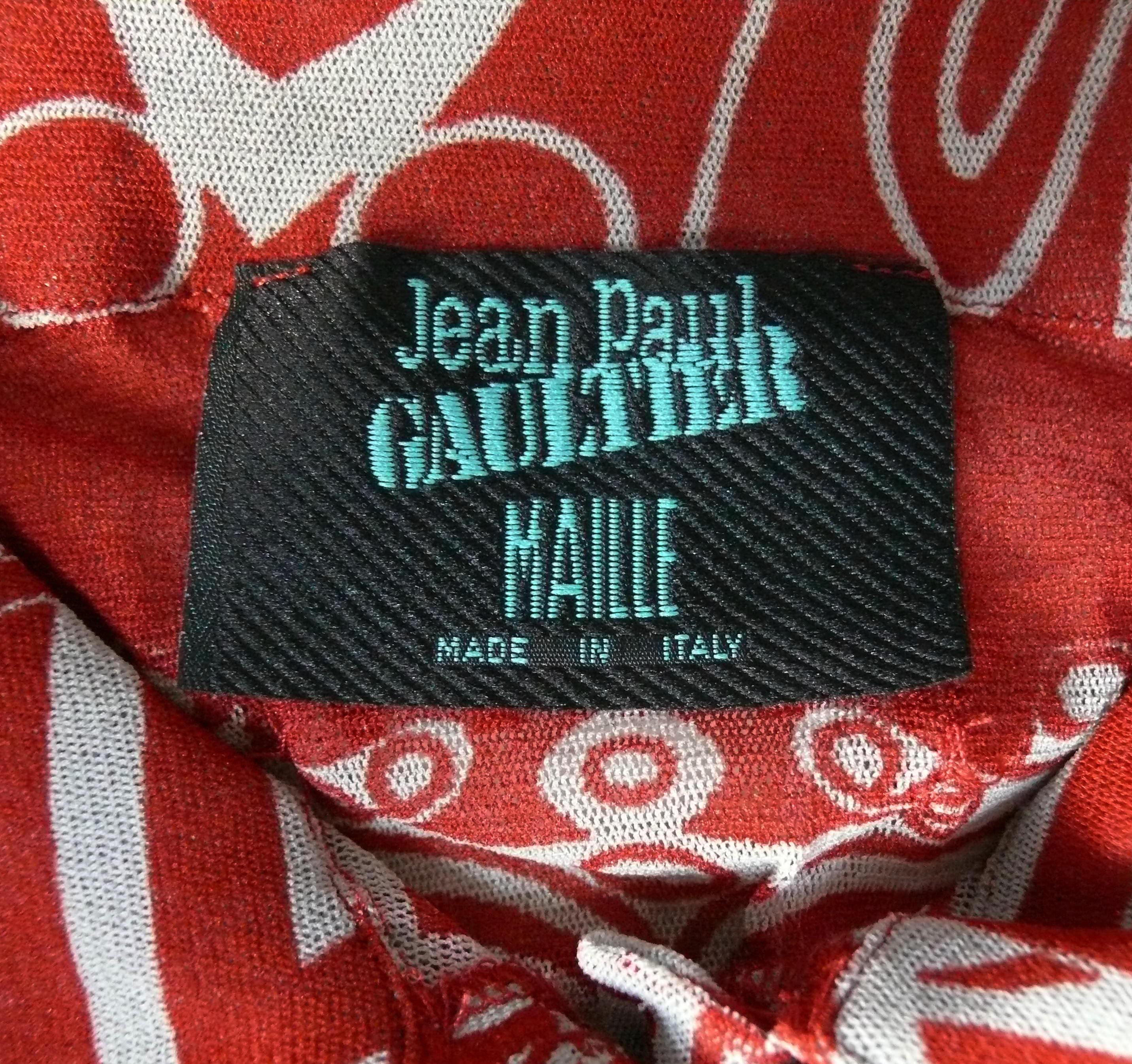 Jean Paul Gaultier Vintage 1996 Ikonisches Mesh-Hemd mit Stammes- Tattoo-Druck im Angebot 4