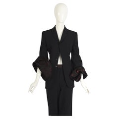 Jean Paul Gaultier Vintage 1997 Black Tuxedo Suit with Twisted Billowing Sleeves