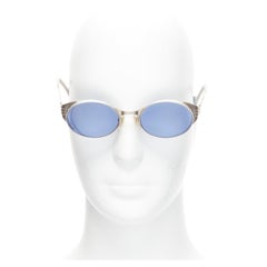 JEAN PAUL GAULTIER Vintage 56-6102 runde Sonnenbrille mit Dampfbrille aus mattem Silber