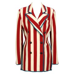 Jean Paul Gaultier Vintage 80's striped jersey stretch jacket