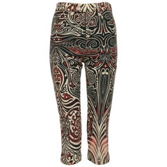 Jean Paul Gaultier Vintage Aboriginal Maori Tattoo Cropped Pants Trousers