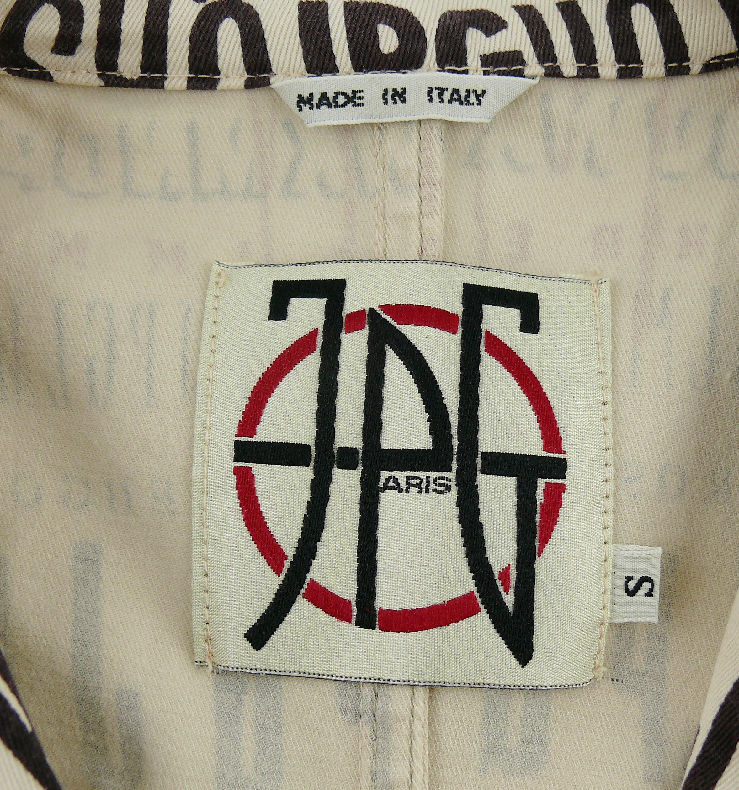 Jean Paul Gaultier Vintage Alphabet Print Jacket Size S For Sale 3