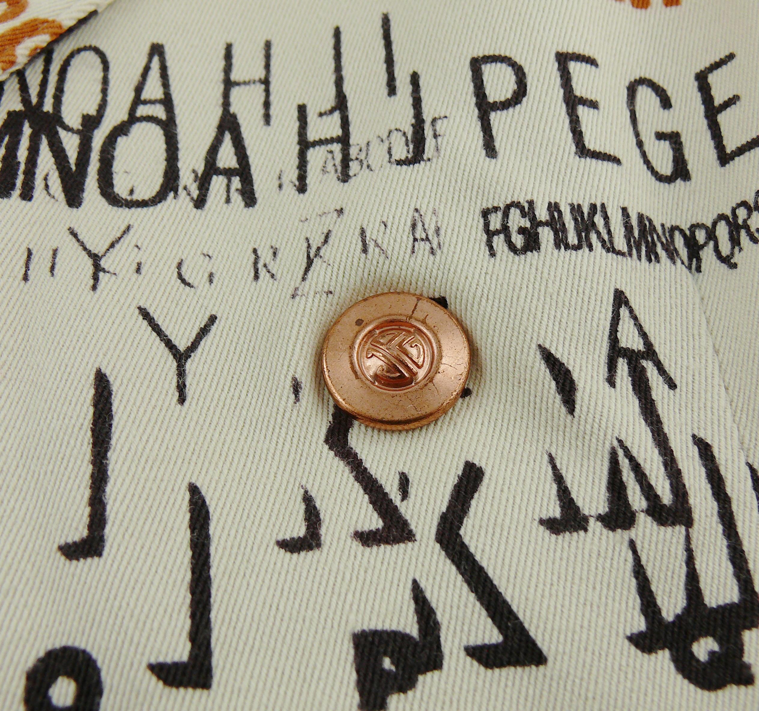 Jean Paul Gaultier Vintage Alphabet Print Jacket Size S For Sale 5