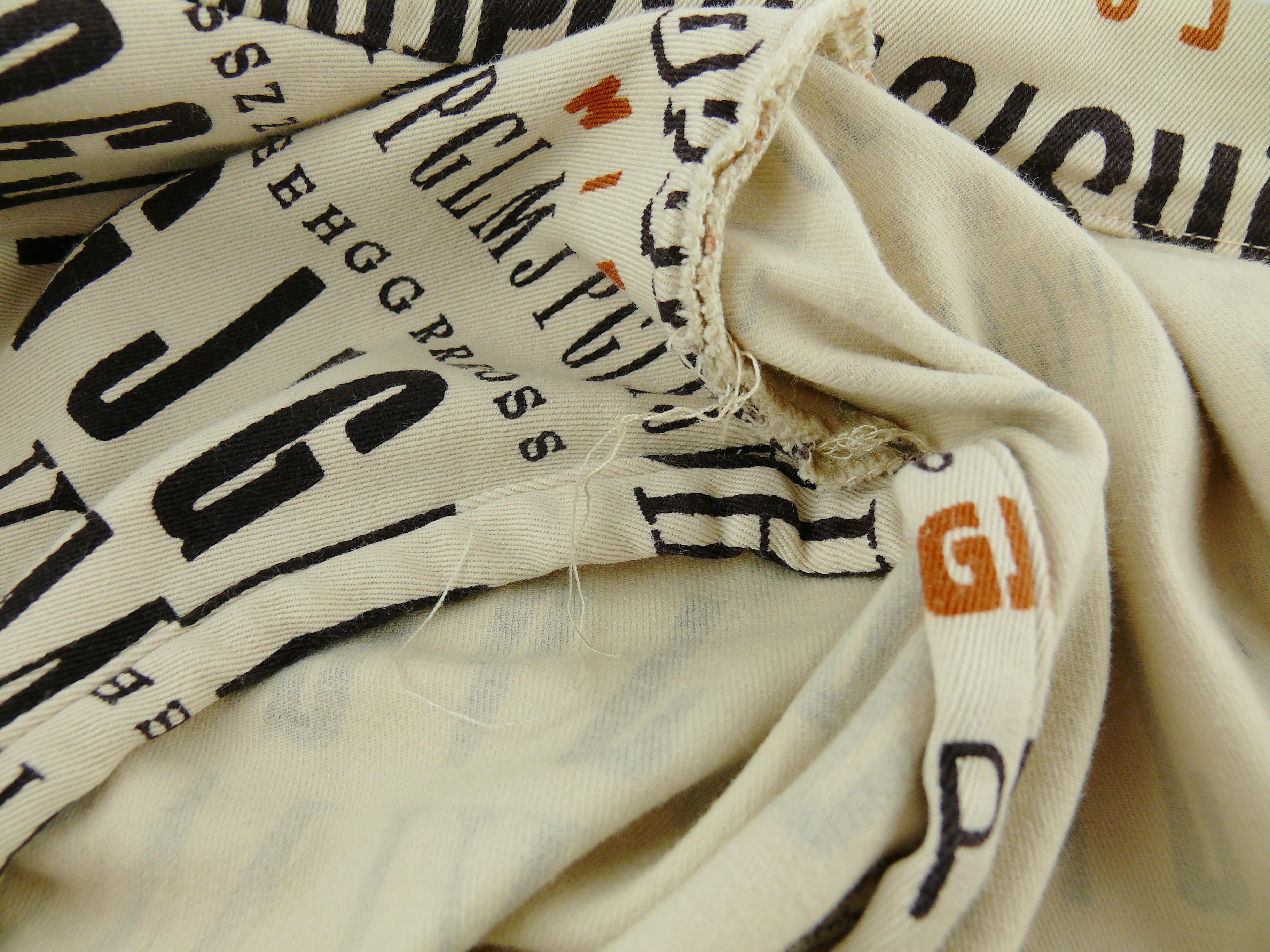 Chaqueta Jean Paul Gaultier Vintage estampado alfabeto Talla S 10