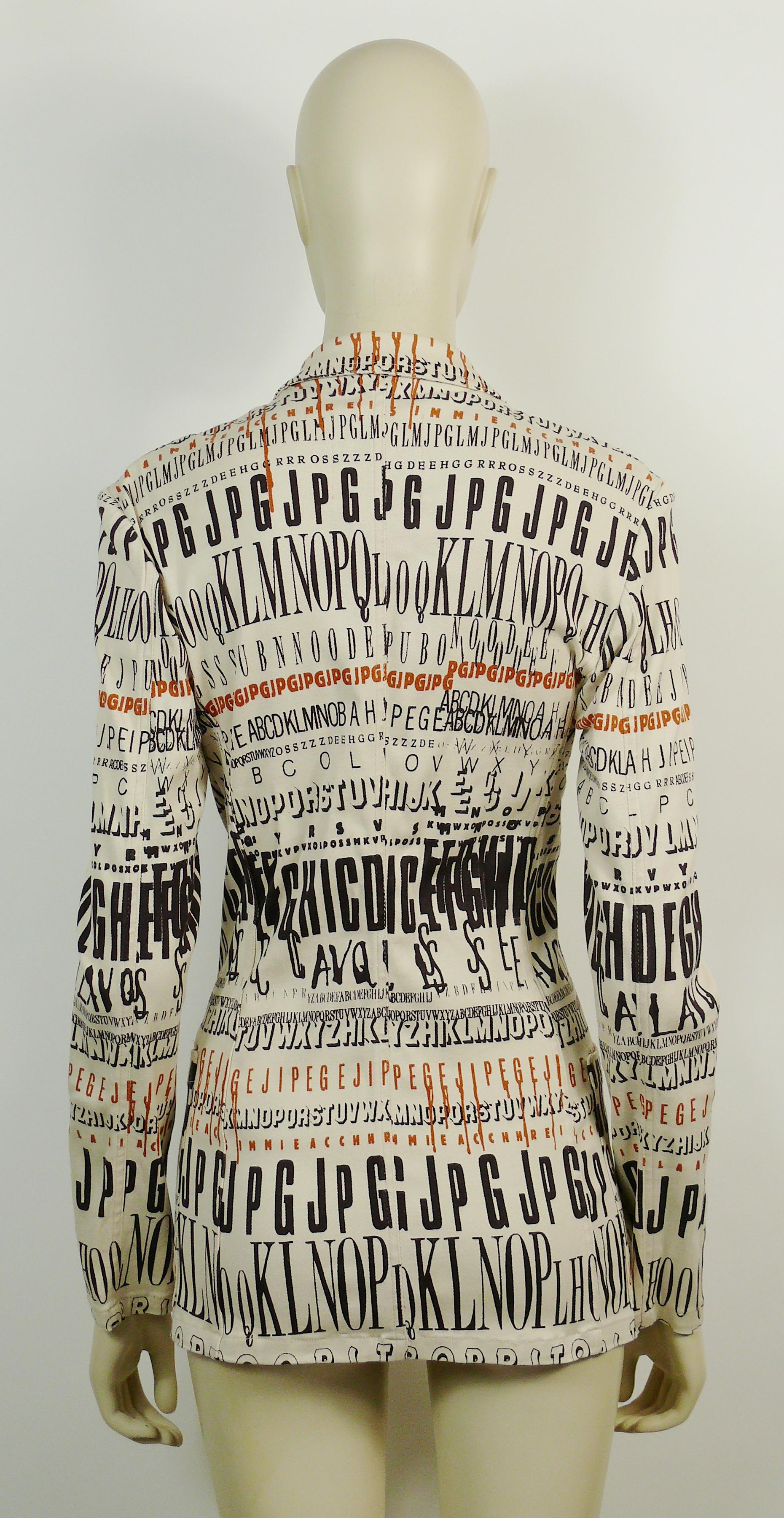 Jean Paul Gaultier Vintage Alphabet Print Jacket Size S For Sale 1