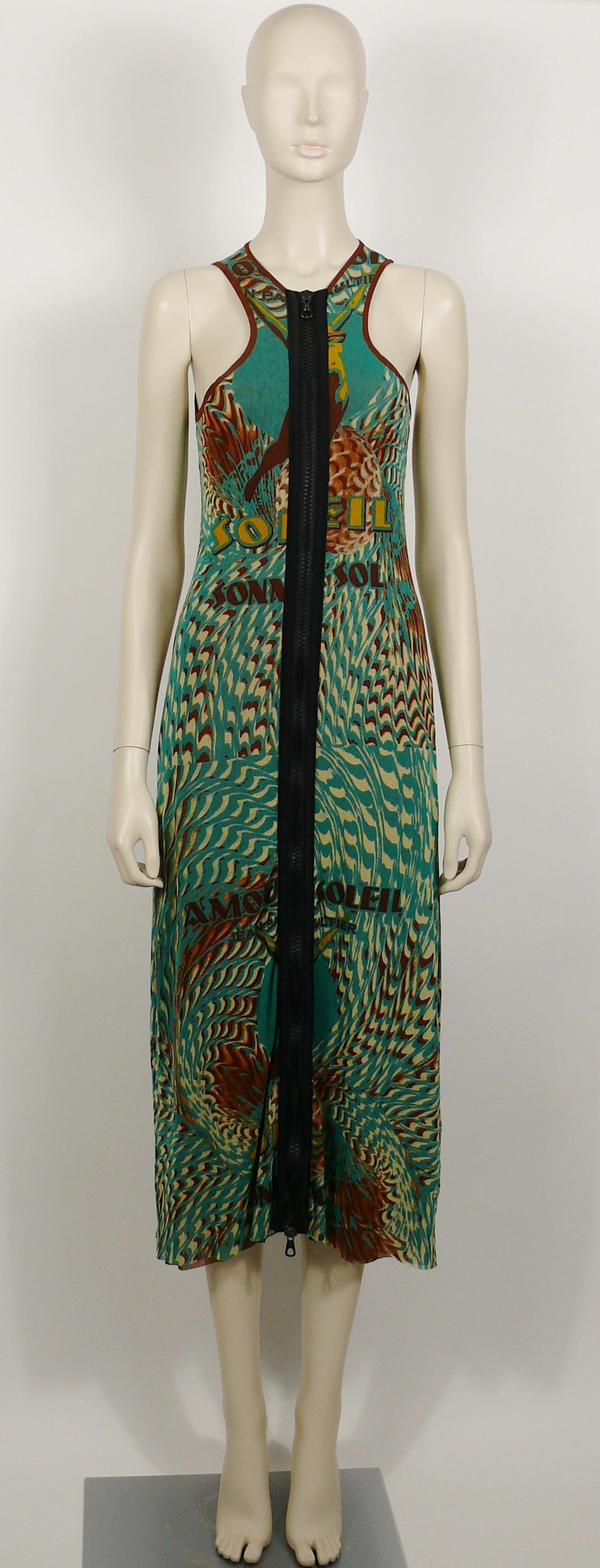 Jean Paul Gaultier Vintage Amour au Soleil Tank Mesh Kleid mit Reißverschluss vorne (Schwarz) im Angebot