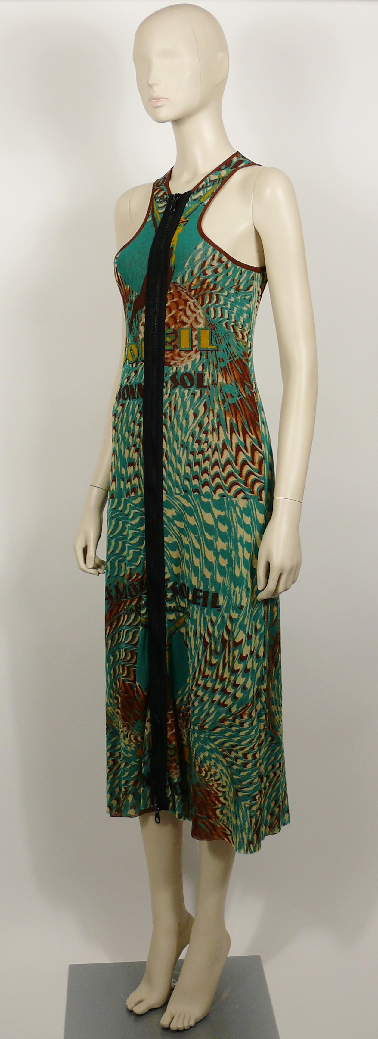 Jean Paul Gaultier Vintage Amour au Soleil Tank Mesh Kleid mit Reißverschluss vorne im Angebot 1