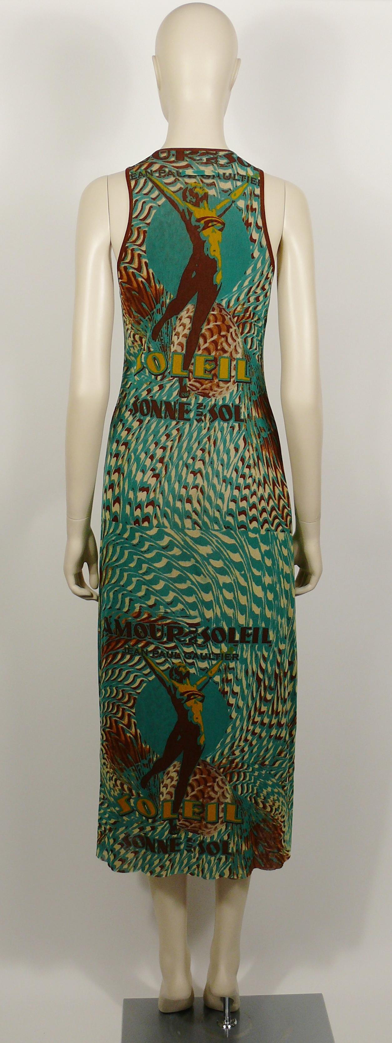 Jean Paul Gaultier Vintage Amour au Soleil Zip Front Tank Mesh Dress In Good Condition For Sale In Nice, FR