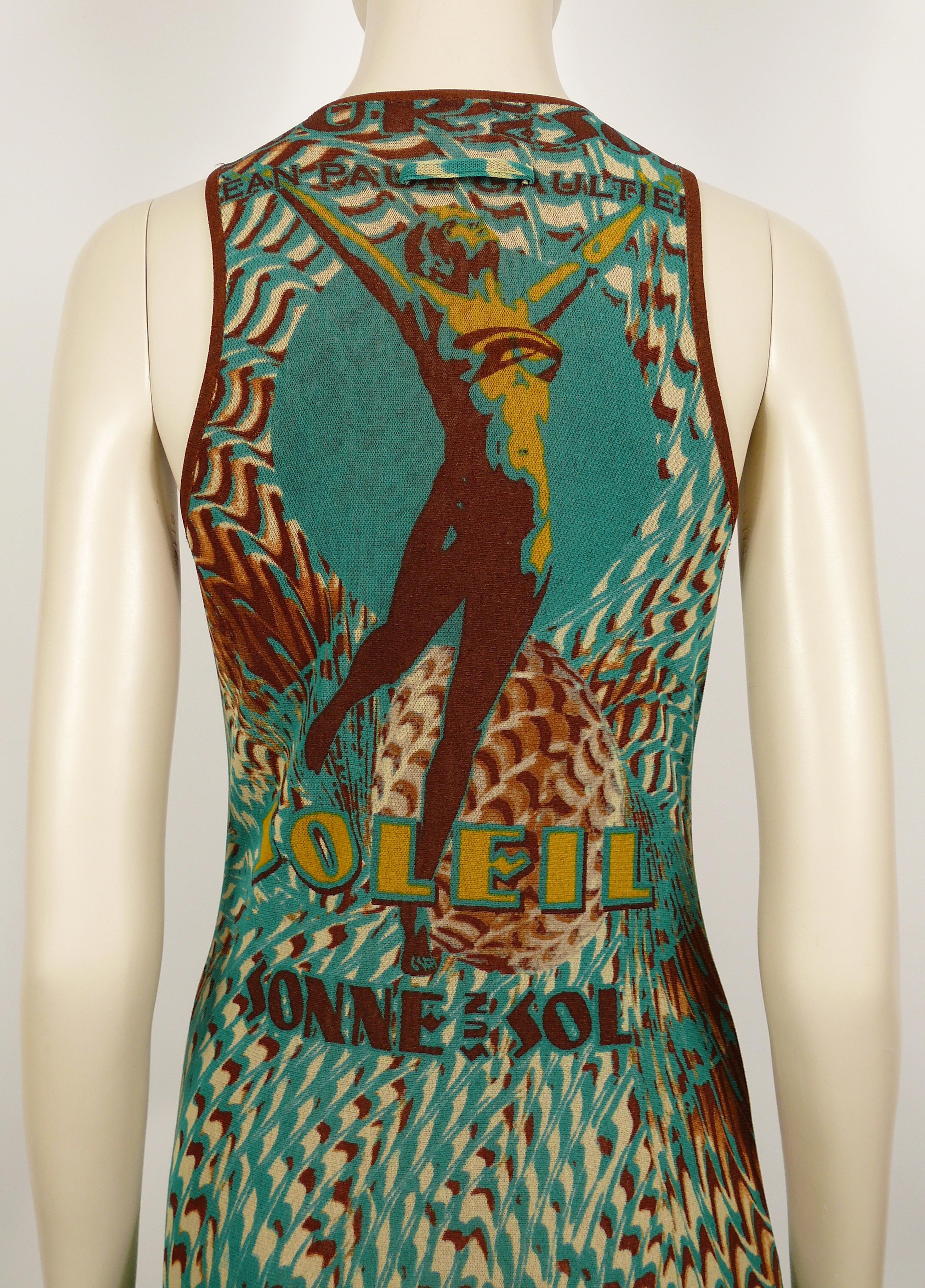 Women's Jean Paul Gaultier Vintage Amour au Soleil Zip Front Tank Mesh Dress For Sale