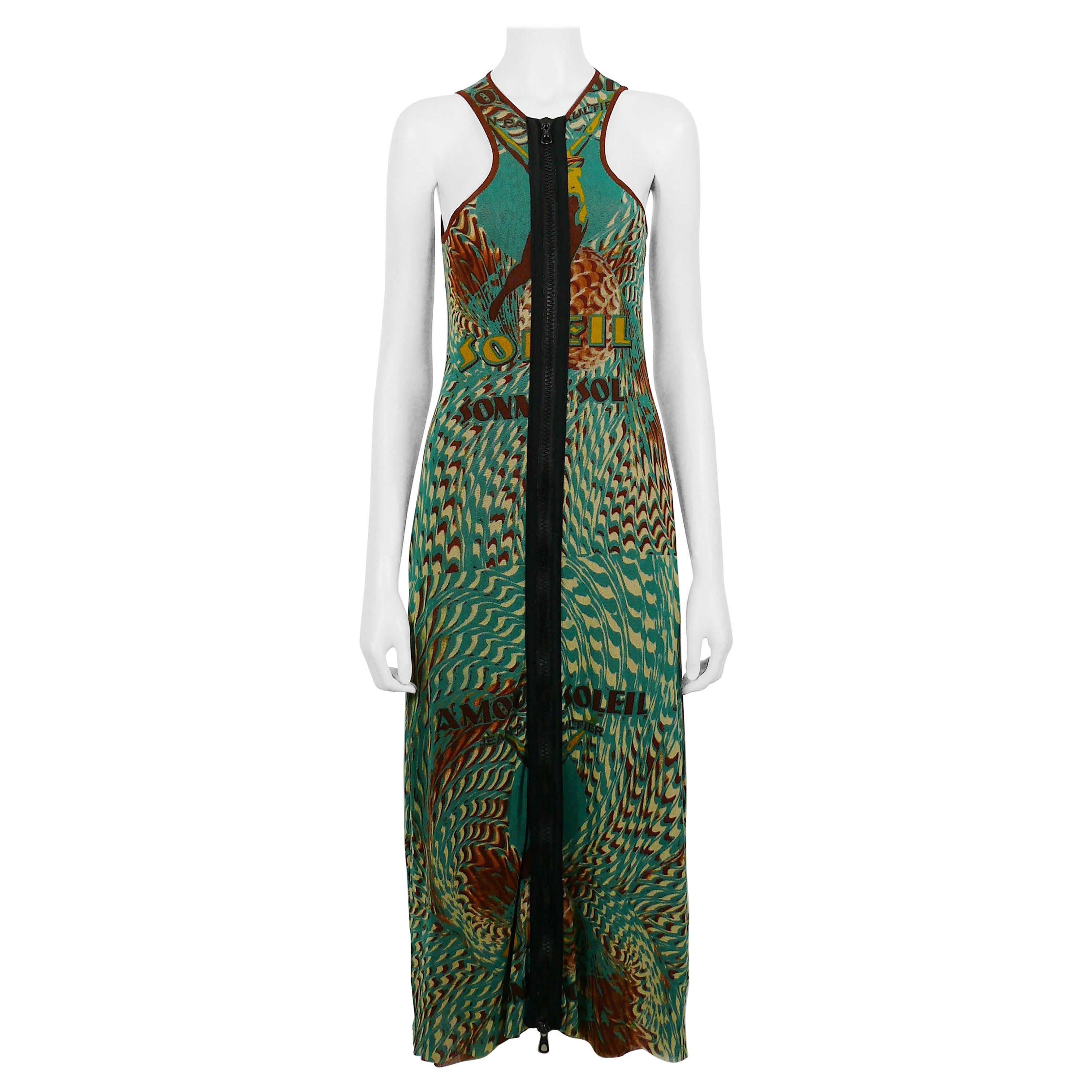 Jean Paul Gaultier Vintage Amour au Soleil Tank Mesh Kleid mit Reißverschluss vorne im Angebot