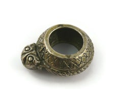 Jean Paul Gaultier Vintage Antiqued Silver Toned African Ethnic Massive Ring