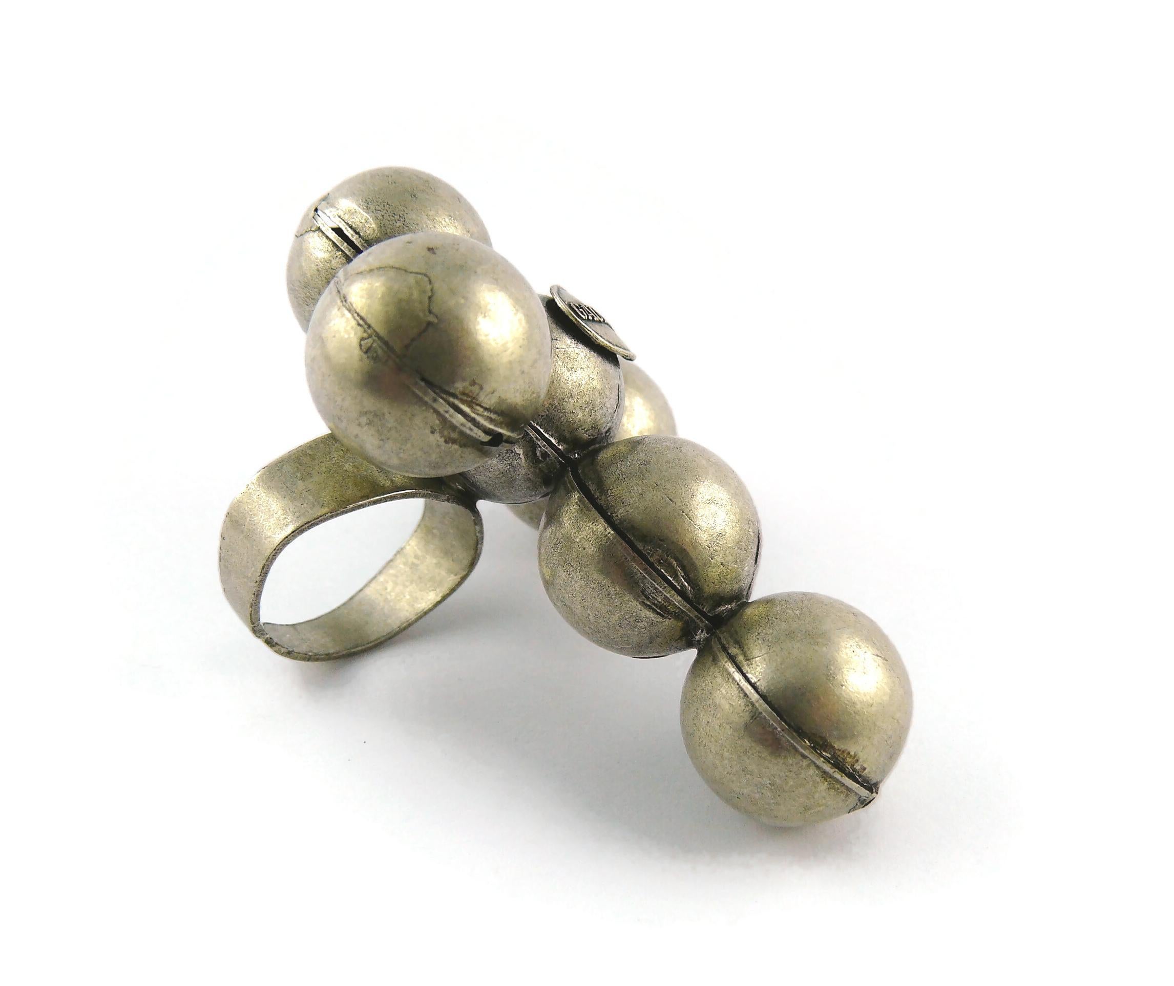 Jean Paul Gaultier Vintage Antiqued Silver Toned Cross Ring For Sale 6