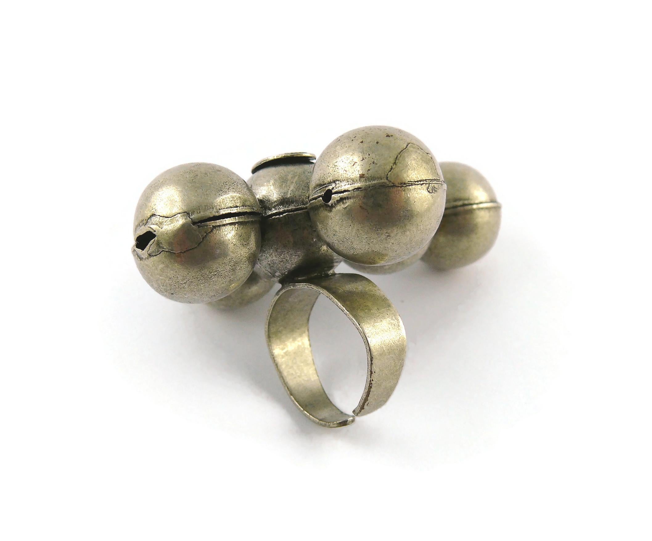 Jean Paul Gaultier Vintage Antiqued Silver Toned Cross Ring For Sale 7