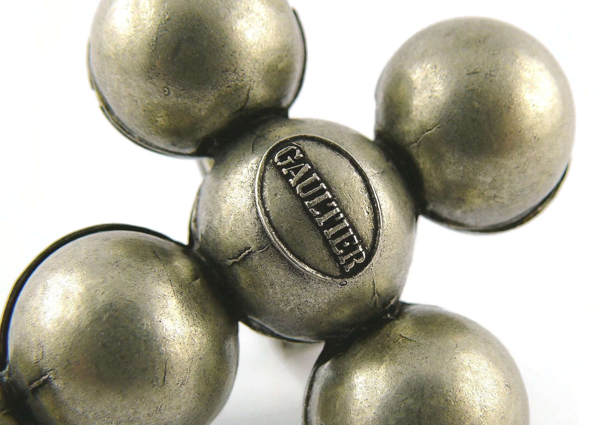 Jean Paul Gaultier Vintage Antiqued Silver Toned Cross Ring For Sale 8