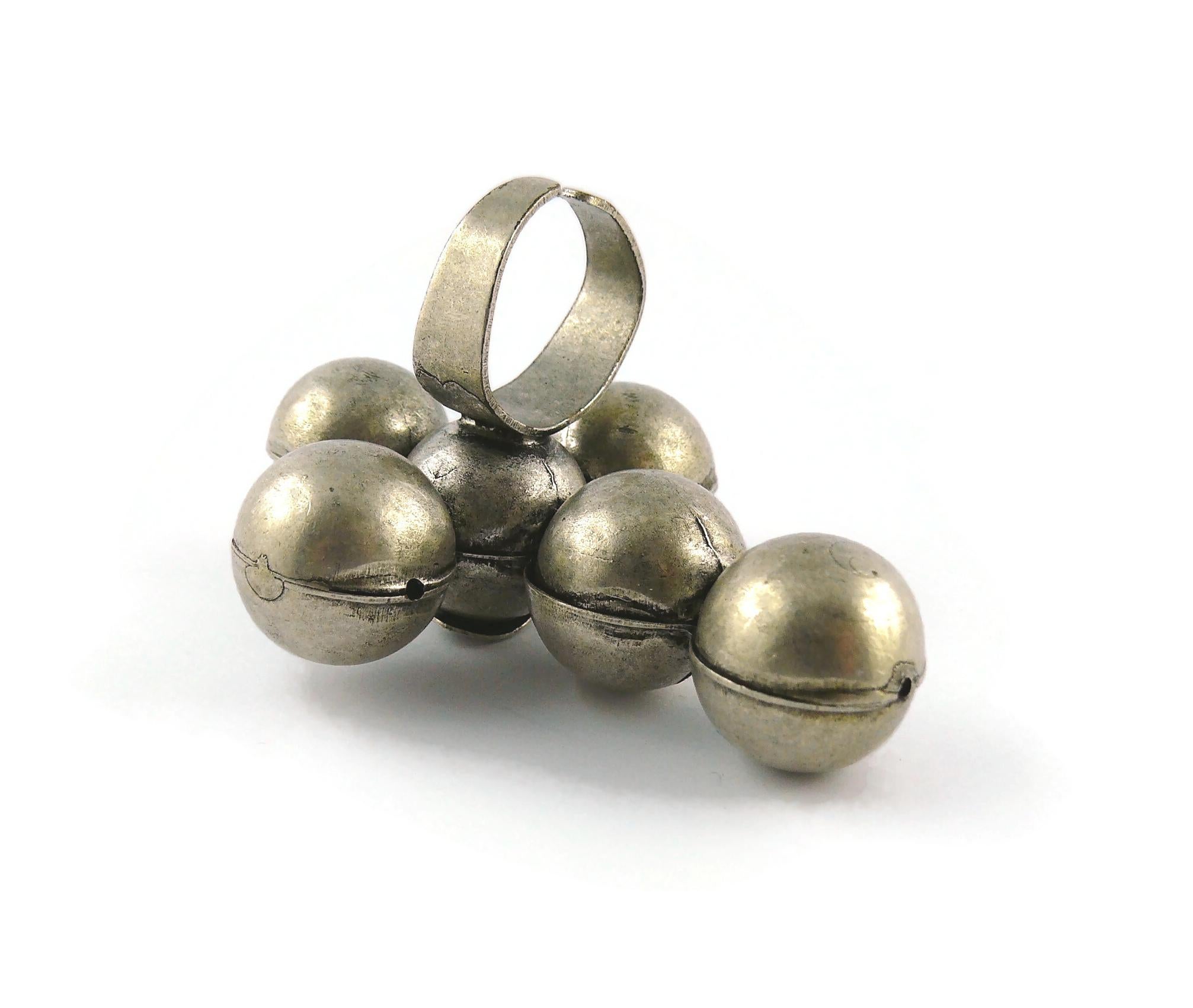 Women's or Men's Jean Paul Gaultier Vintage Antiqued Silver Toned Cross Ring For Sale