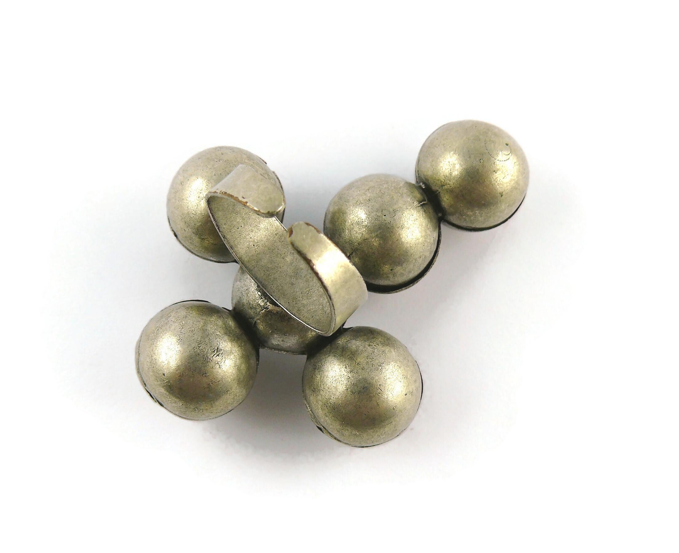 Jean Paul Gaultier Vintage Antiqued Silver Toned Cross Ring For Sale 2