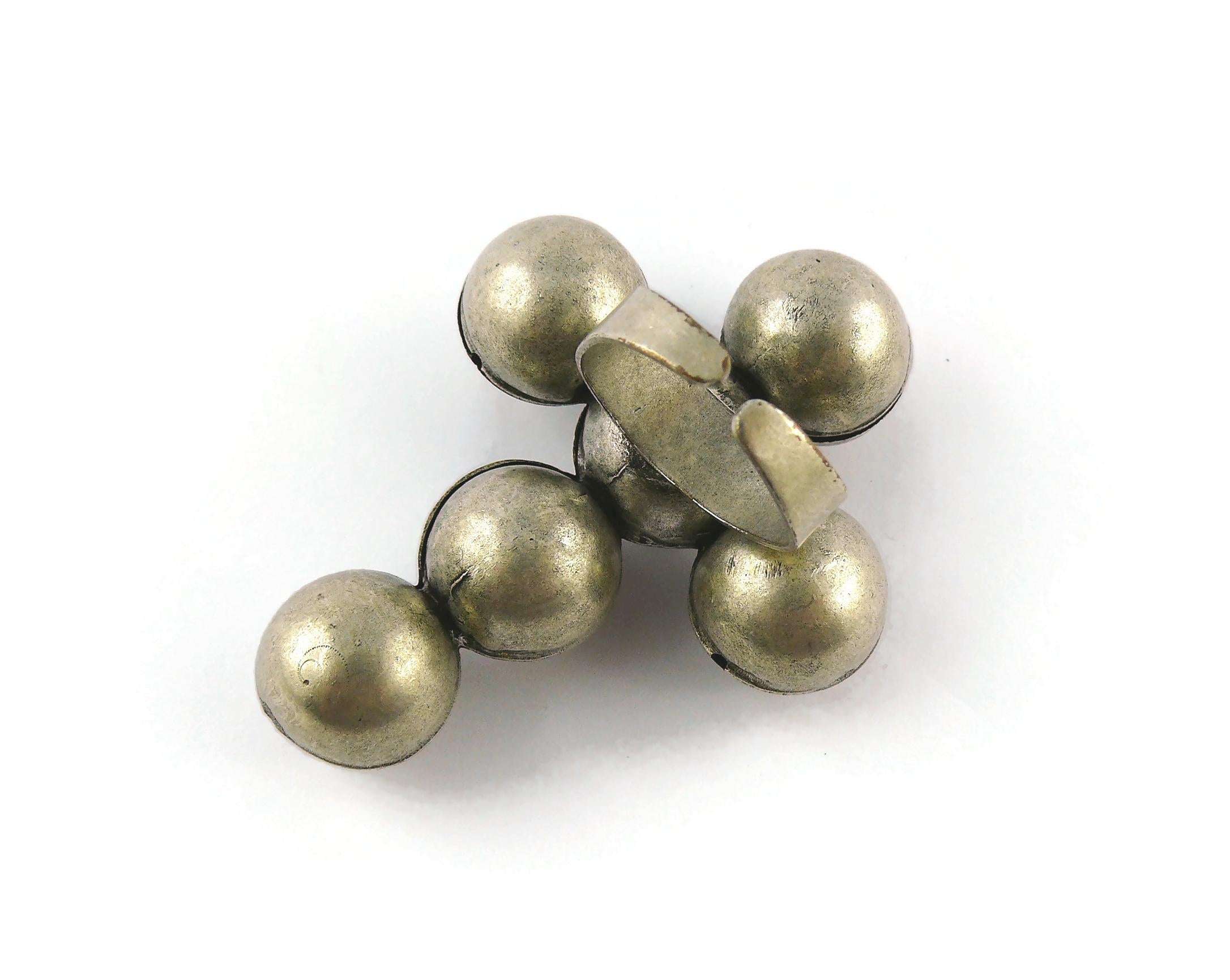 Jean Paul Gaultier Vintage Antiqued Silver Toned Cross Ring For Sale 3